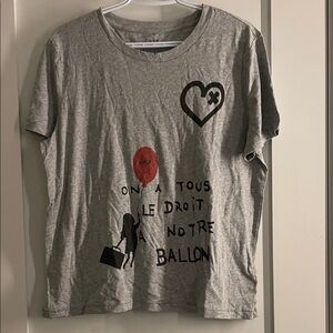 GAP Gray  T-Shirt with Red Balloon Graphic